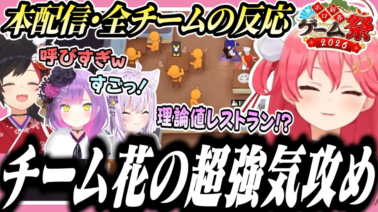 プレートアップ本番で強気すぎる攻めを魅せたチーム花への全チームの反応【#ホロ新春ゲーム祭2026/ホロライブ/切り抜き/さくらみこ/星街すいせい/常闇トワ/大神ミオ/猫又おかゆ/白上フブキ】