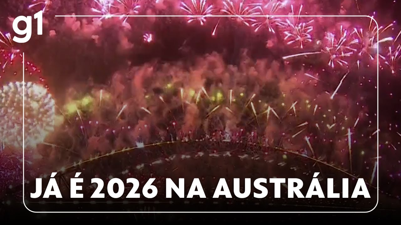 J&aacute; &eacute; 2026 na Austr&aacute;lia; pa&iacute;s comemorou o Ano Novo com uma grande queima de fogos na Ba&iacute;a de Sidney