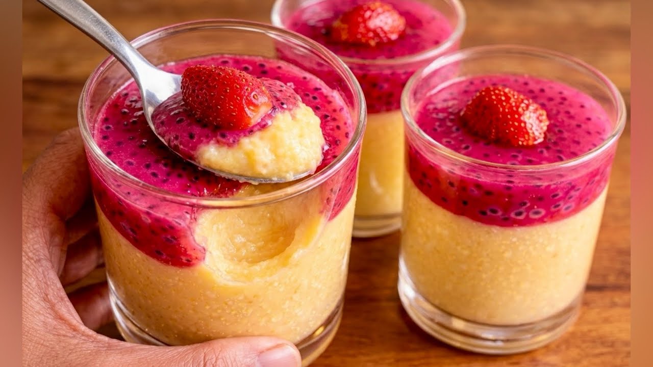 Ramadan Special Custard Strawberry Pudding / No Egg No Bake Easy Dessert For Iftar / Summer Special