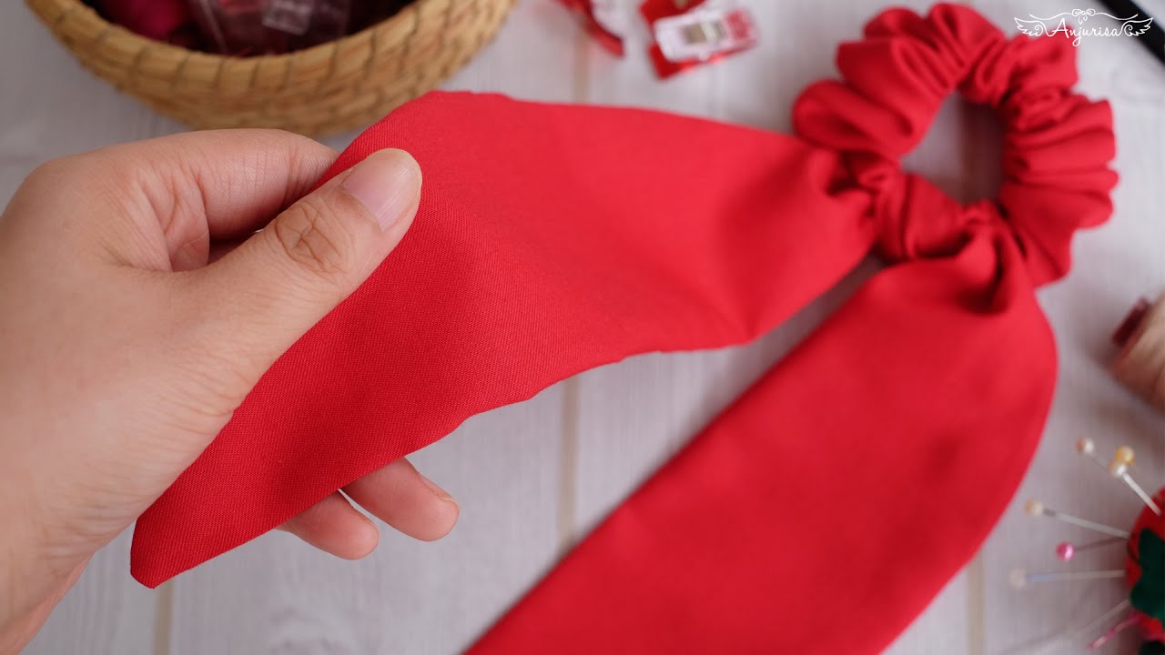SCARF SCRUNCHIE Sewing Tutorial for BEGINNERS to Stay Stylish at Home 🥰