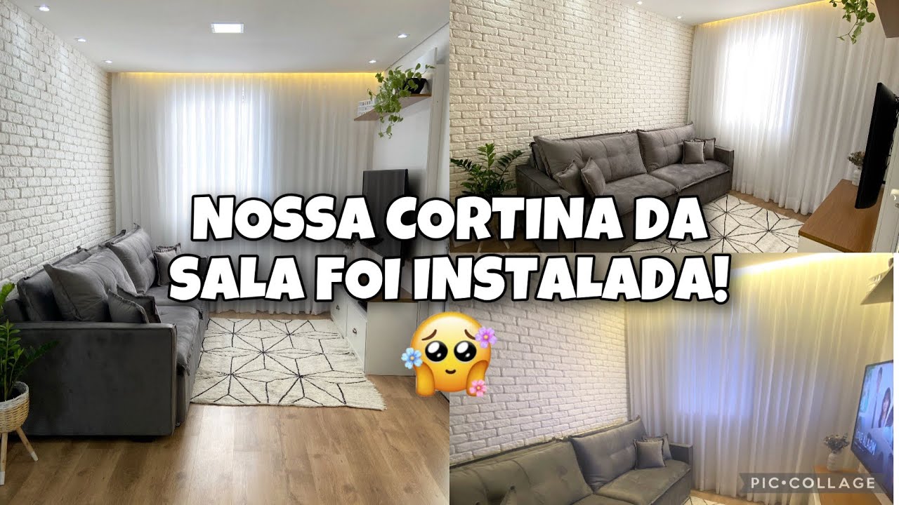 NOSSA CORTINA DA SALA FOI INSTALADA E FICOU LINDAAA ❤️