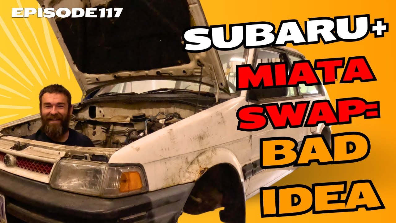 Subaru Justy + Miata Swap = Bad Idea? First test fitment! | MazdaRu Ep. 3 #projectcar #engineswap