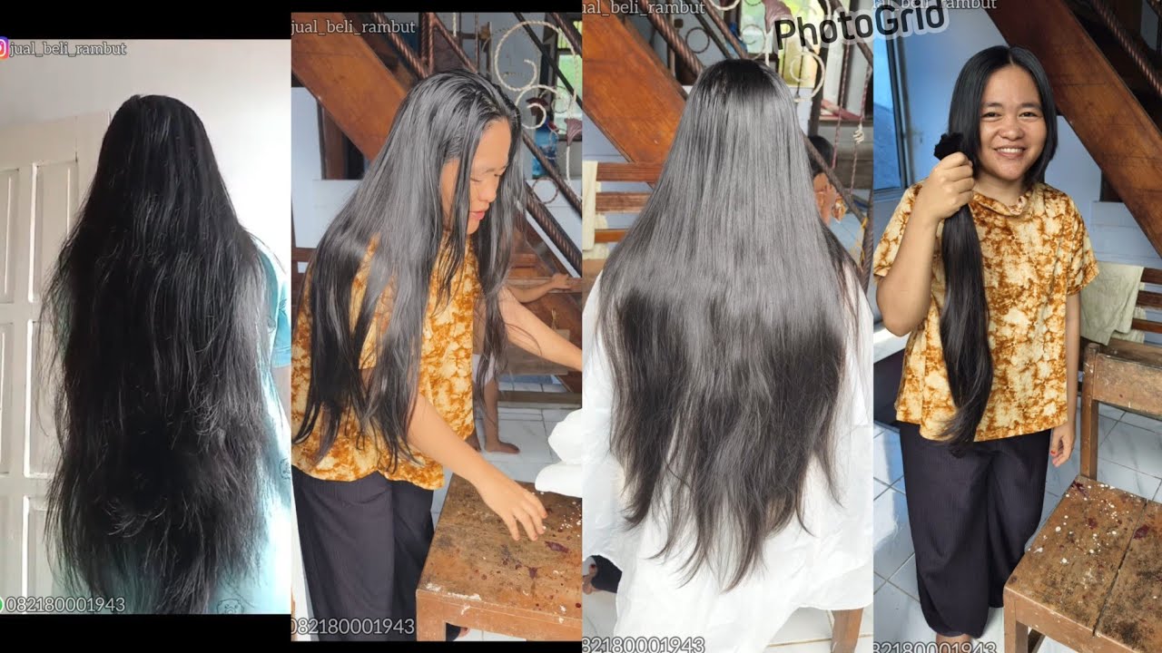 RAMBUT PANJANG INDAH TERURAI KAK MELA DI BABAT SAMPAI PENDEK BONDOL | LONG BEAUTY HAIR CUT TO SHORT