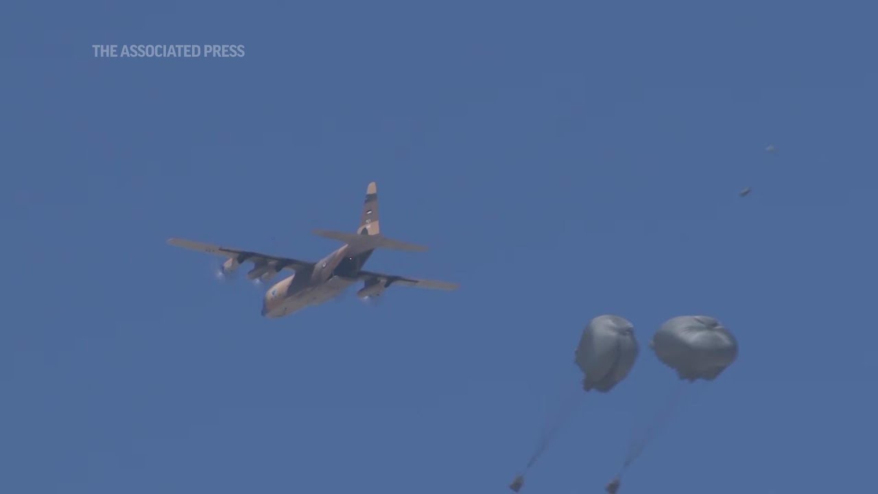 Aid drop over Khan Younis as Israel military continues operation against militants