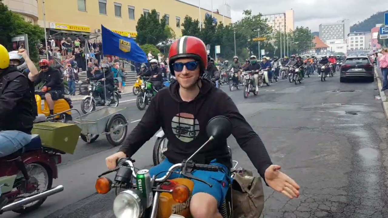 Simsontreffen Suhl 2024 Ausfahrt alle Teilnehmer STS Suhl 2024
