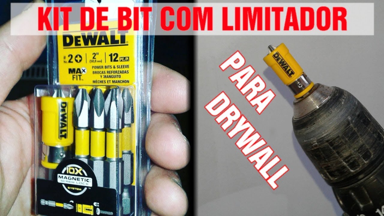 KIT DE BIT COM LIMITADOR DRYWALL DE PARAFUSADEIRA UNIVERSAL FERRAMENTA DEWALT