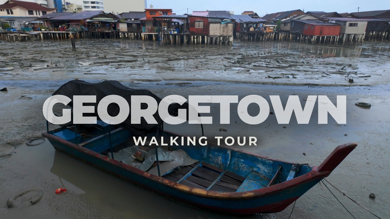 🌧️ Rainy Walk in Penang 🇲🇾 | Relaxing Street Sounds in Georgetown | 4K ASMR
