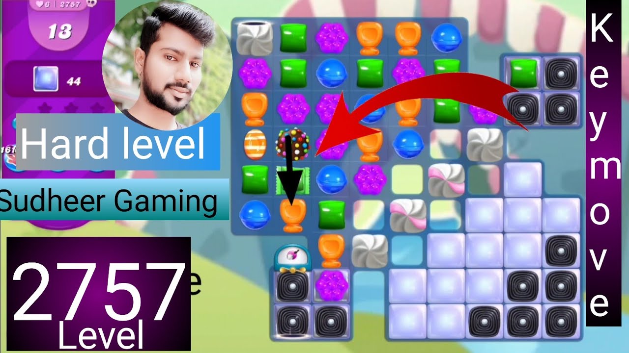Candy crush saga level 2757 । Hard level । No boosters । Candy crush  2757 । Sudheer Gaming tips