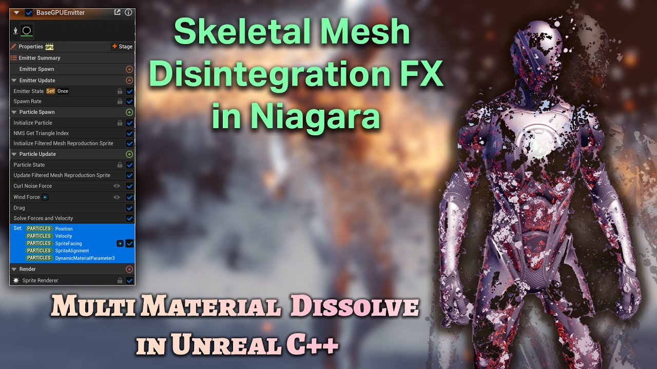 Create Skeletal Mesh Disintegration FX in Unreal Engine 5 | Niagara VFX Tutorial