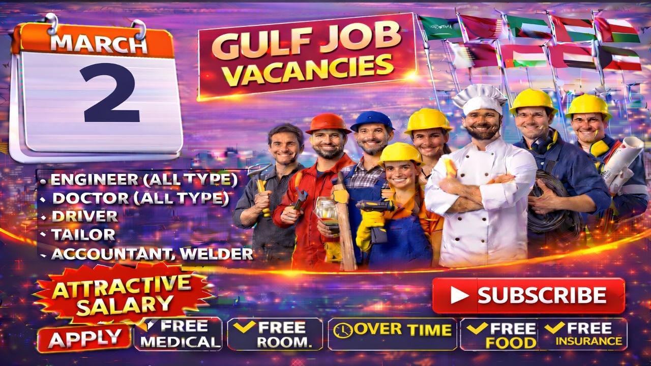 2-3-2026 Latest Gulf Job Vacancies Apply Now To Be Selected #job #jobs #vacancies #vacancy #viral