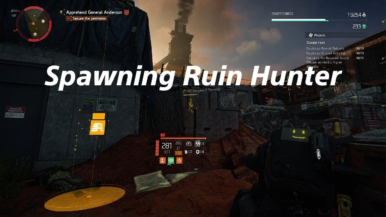 Tom Clancy's The Division 2 Ruin Hunter Spawning