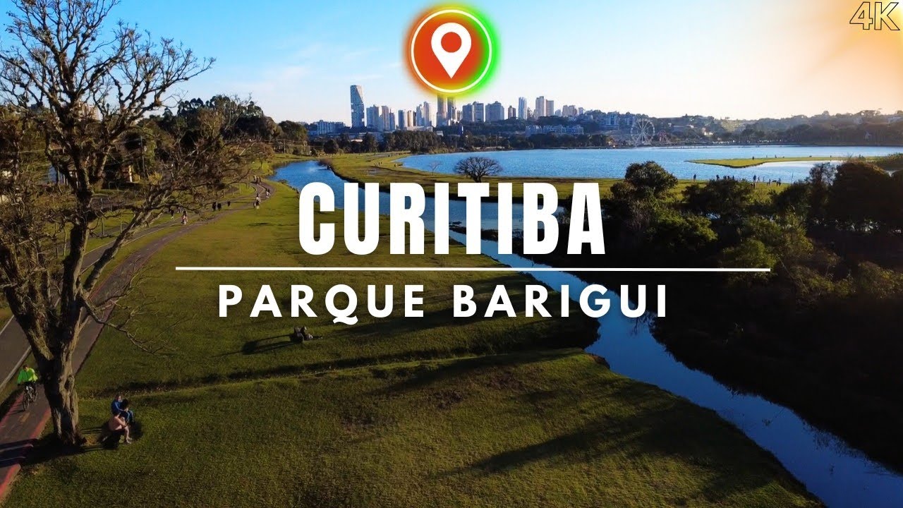 Voando sobre o parque Barigui de Curitiba 