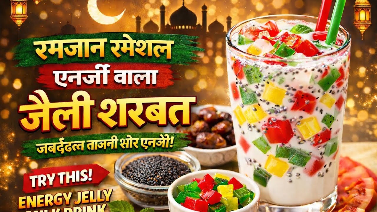 Roza Ke Baad Turant Energy | Ramzan Special Jelly Milk Sharbat 🥛✨