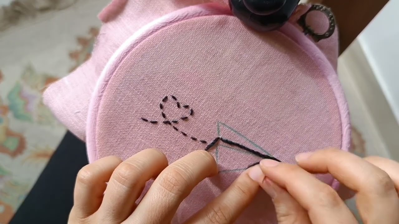 Minimalist Hand Embroidery | Paper Plane & Heart