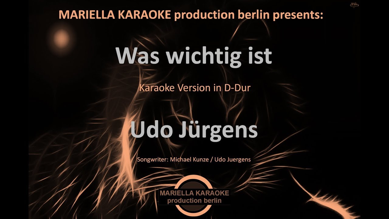 Udo Jürgens - Was wichtig ist (Karaoke Version)