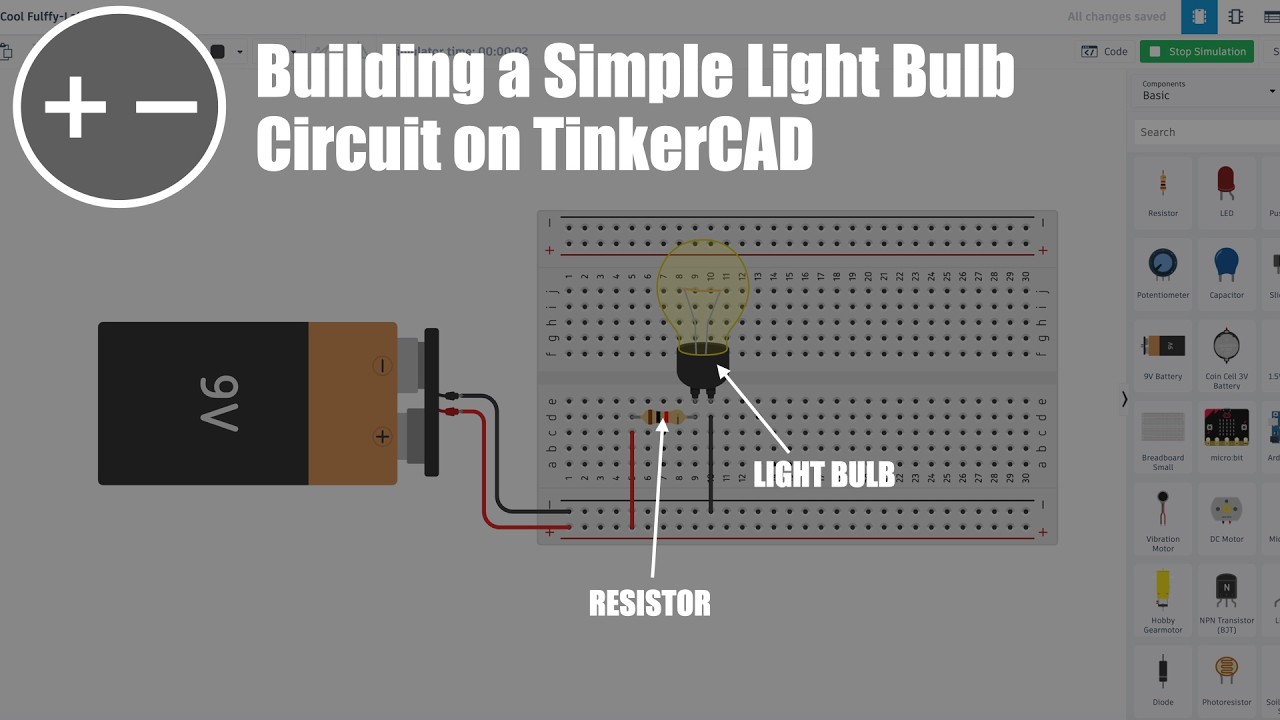 Building a Simple Light Bulb Circuit on TinkerCAD | Circuit-Builder-5829