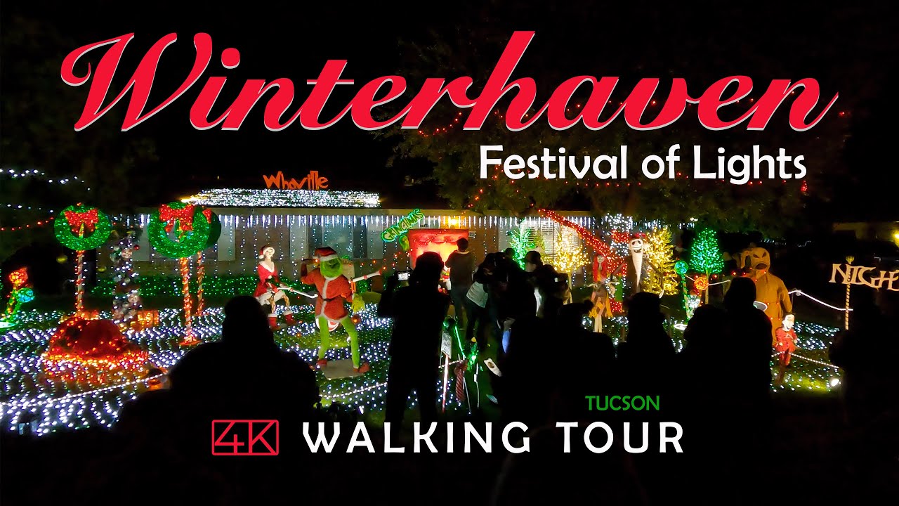 Winterhaven Festival of Lights [4K] Walking Tour - Tucson Christmas Lights (2021)