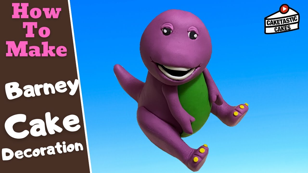 Barney the Dinosaur Cake Tutorial - How to Make Barney Cake Topper Cake Decorating Video Caketastic