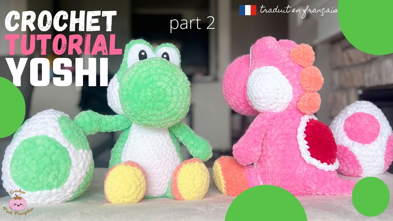 Yoshi Crochet Tutorial part 2/2 + free Amigurumi PATTERN step by step for Beginners #yoshi