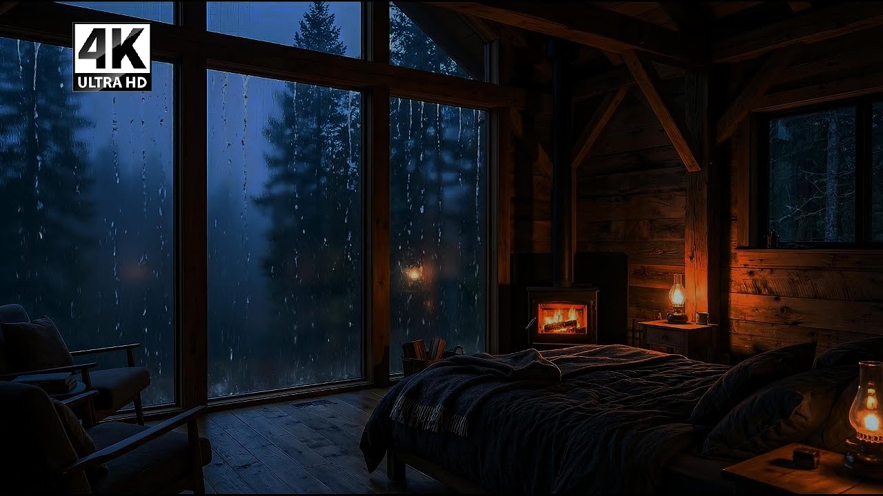 Heavy Rain on Window at Night | Deep Sleep ASMR