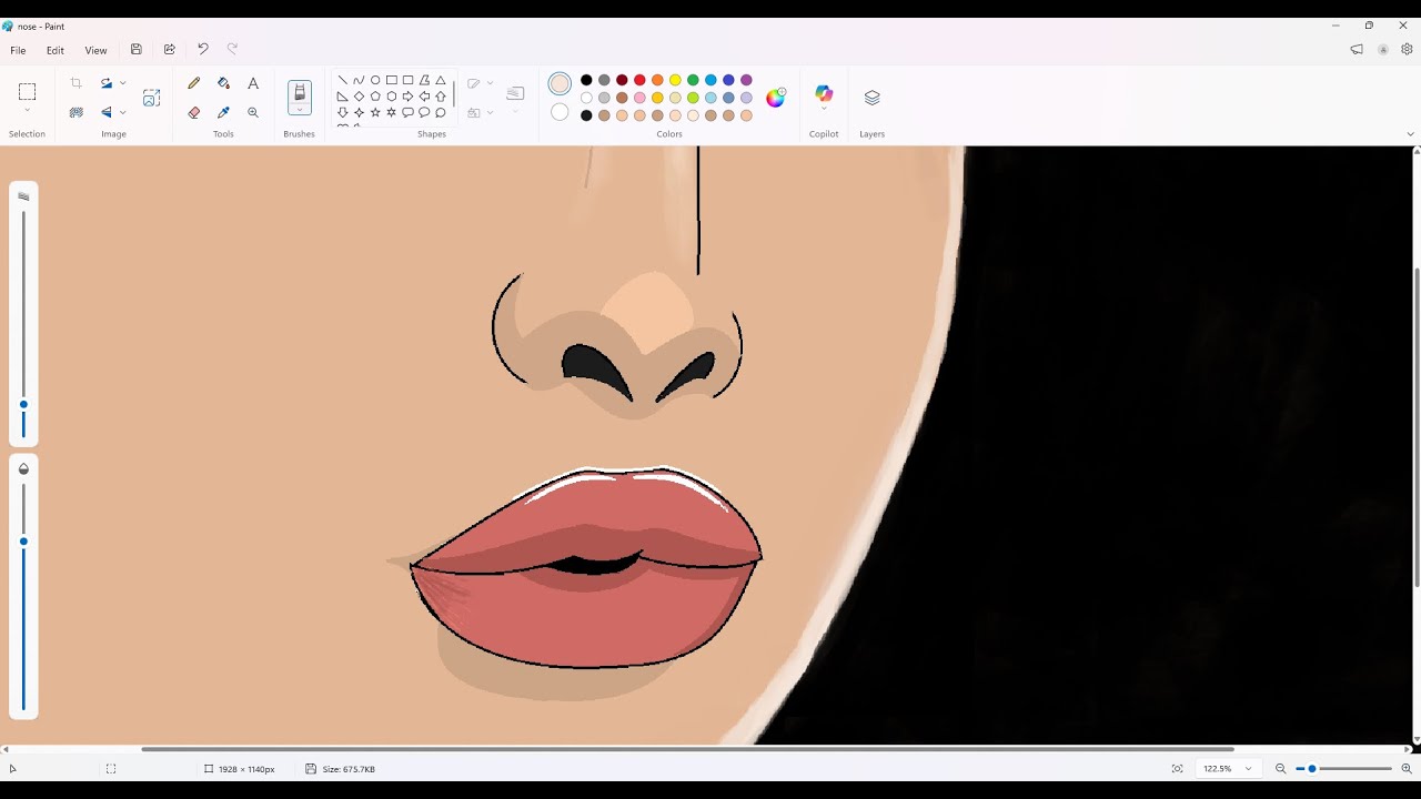How to draw a Nose easily in MS Paint #drawing #facedrawing #nosedrawing #howtodraw #easydrawing
