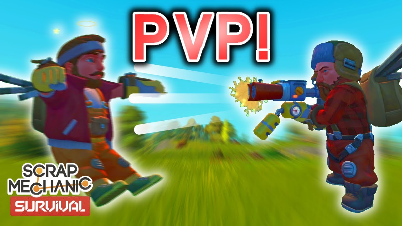 WORKING PVP Battles in Scrap Mechanic Survival! (PVP Mod)