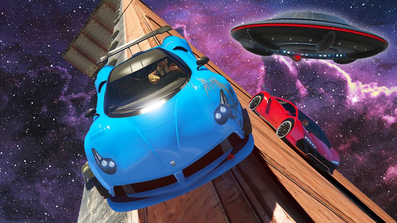 GTA 5 Online - EXTREMELY HIGH SPACE DROP RACE!! (GTA 5 Online Gameplay)
