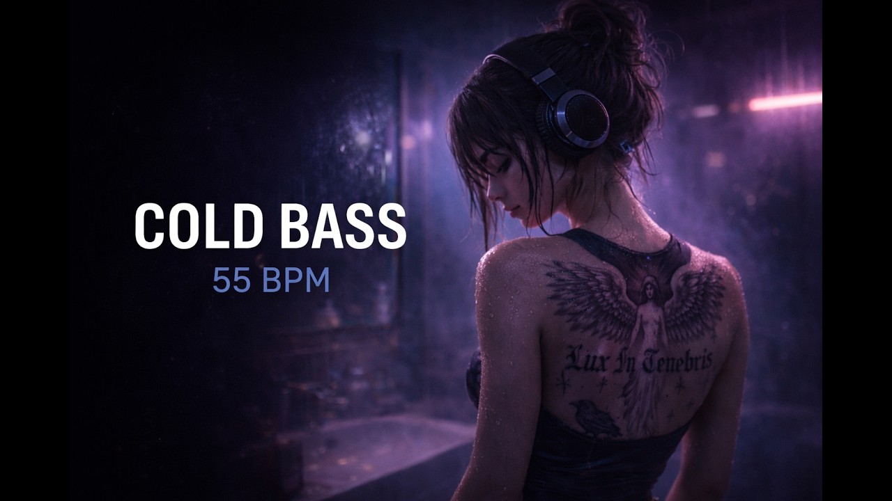 1Hour Cold Minimal Bass Loop | Dark Cyberpunk Night (55 BPM)