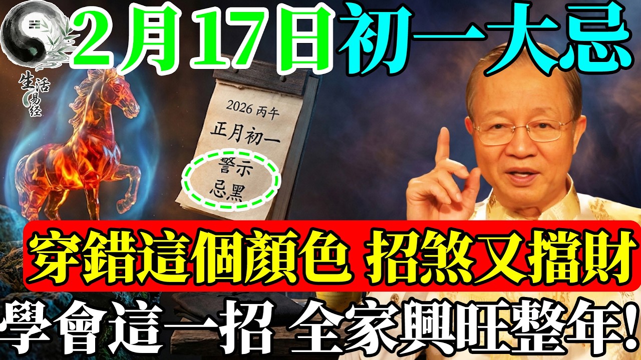 2026大年初一，這件“黑衣服”趕緊脫下來！水火相戰的凶局，穿了小心滅掉一整年的“財火”！#曾仕強 #易經智慧 #易經 #正能量 #風水 #國學 #人生哲理 #國學智慧 #人生感悟 #因果