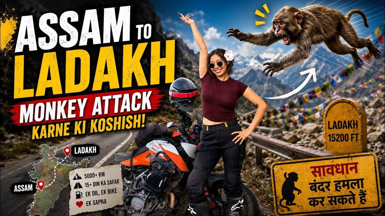 Day-4|| Bandar Ne Attack Karne Ki Koshish ki 😭||Lucknow To Delhi || Assam To Ladakh Ride 2.0