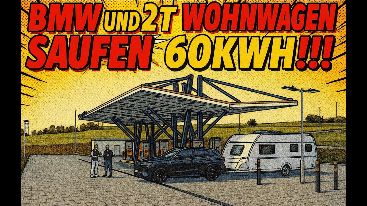 60KWH mit dem E-Auto! Das wird nix! BMW IX xdrive 60 und Wohnwagen - oder Doch???