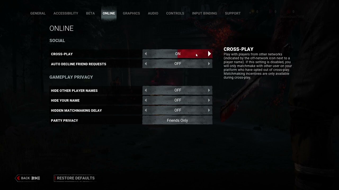 How to enable and disable Cross Play in Dead by Daylight