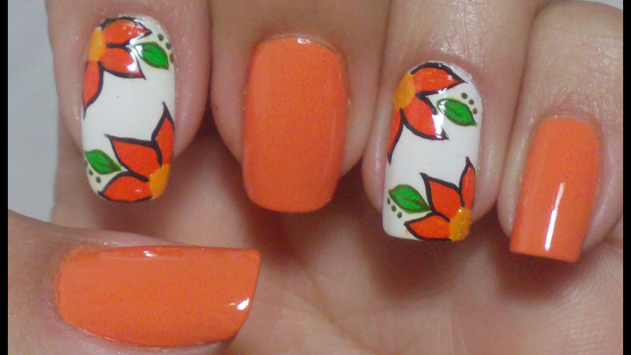 Unhas Express Decoração em Meia Flor Manual Bela e Simples