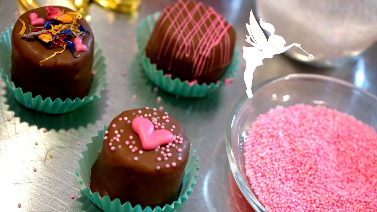 Last Minute Petit Fours zu Valentinstag - Petit Fours mit Schokoladen Überzug - Kuchenfee