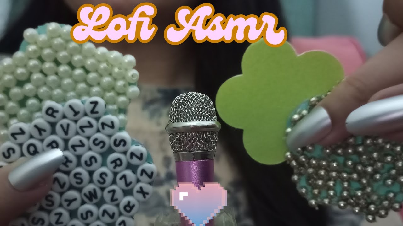 Asmr con mini mic y flores de piedras 🌼 lofi asmr 🌼tapping & scratching