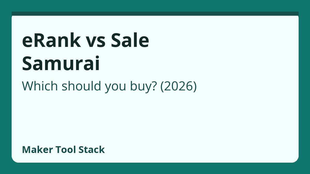 eRank vs Sale Samurai for Etsy Sellers (2026)