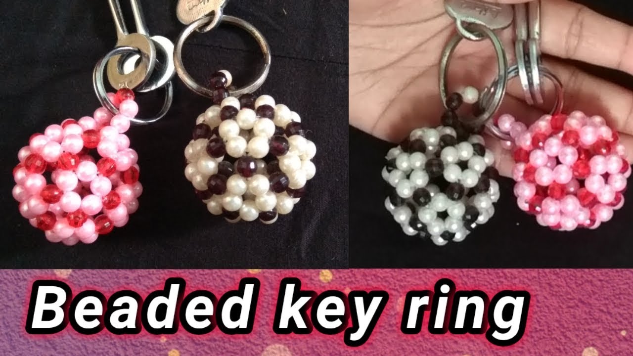 #BeadsCraft DIY - How To Make a Keychain || Beaded Ball Keychain | hand made  Keychains