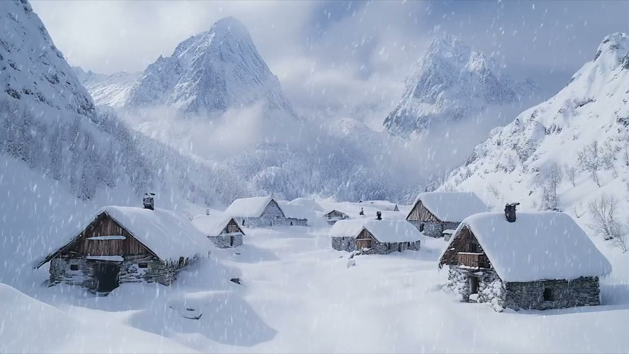 Winter Morning Scene Created by Gentle Snow and Soft Natural Silence