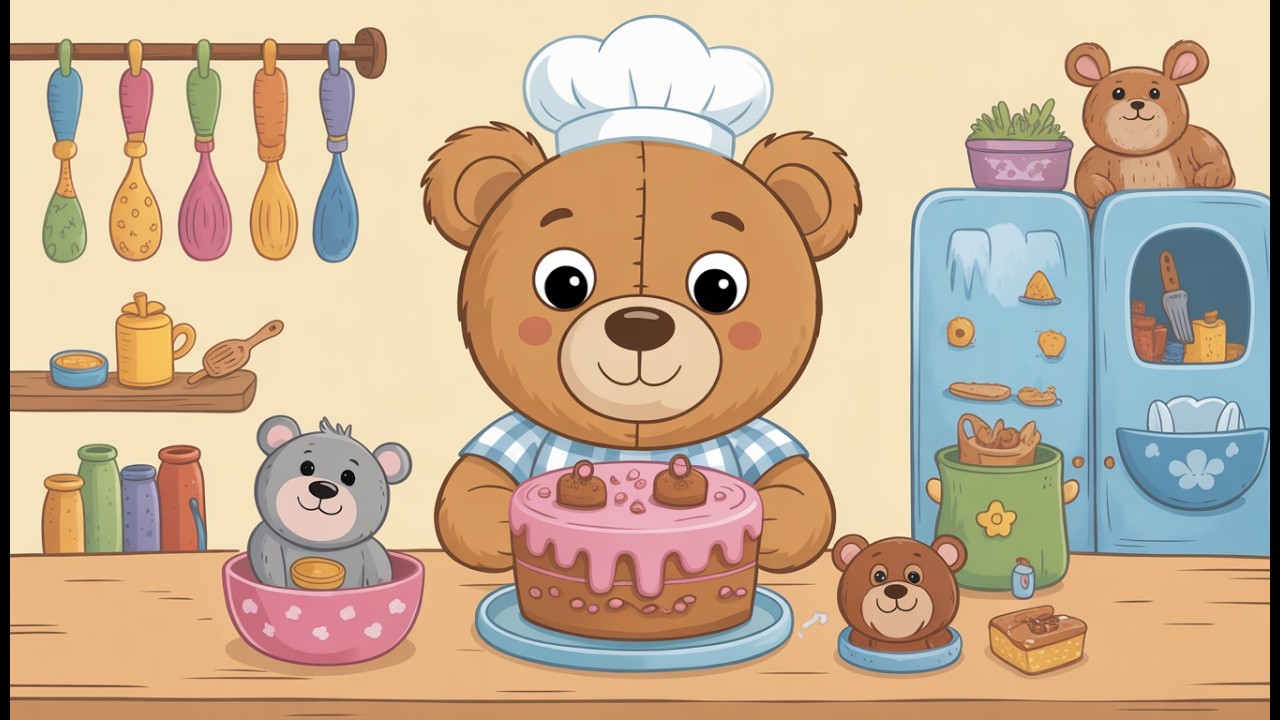 ANIMAL STORIES FOR KIDS IN ENGLISH # All time favourite STORY !!    TEDDY TRIES TO BAKE A CAKE !!!!!
