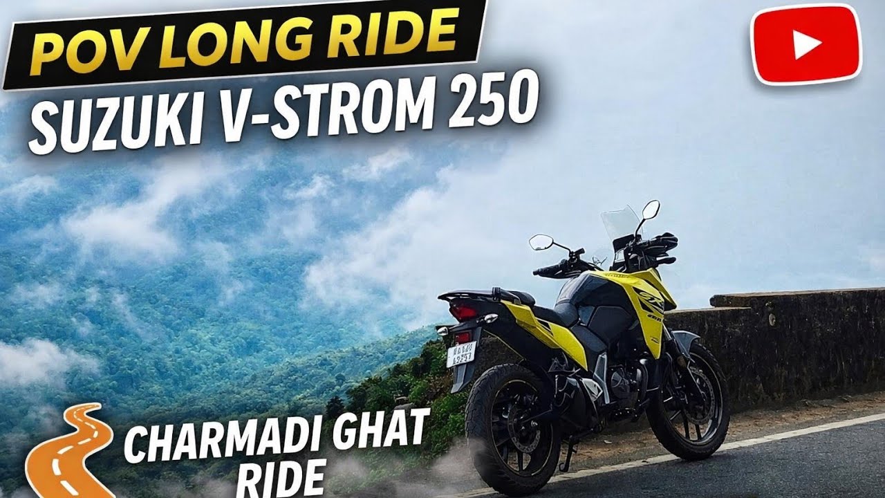 POV Long Ride on Suzuki V-Strom 250 🏍️ | Charmadi Ghat | Endless Curves & Mountain Calm 🌄