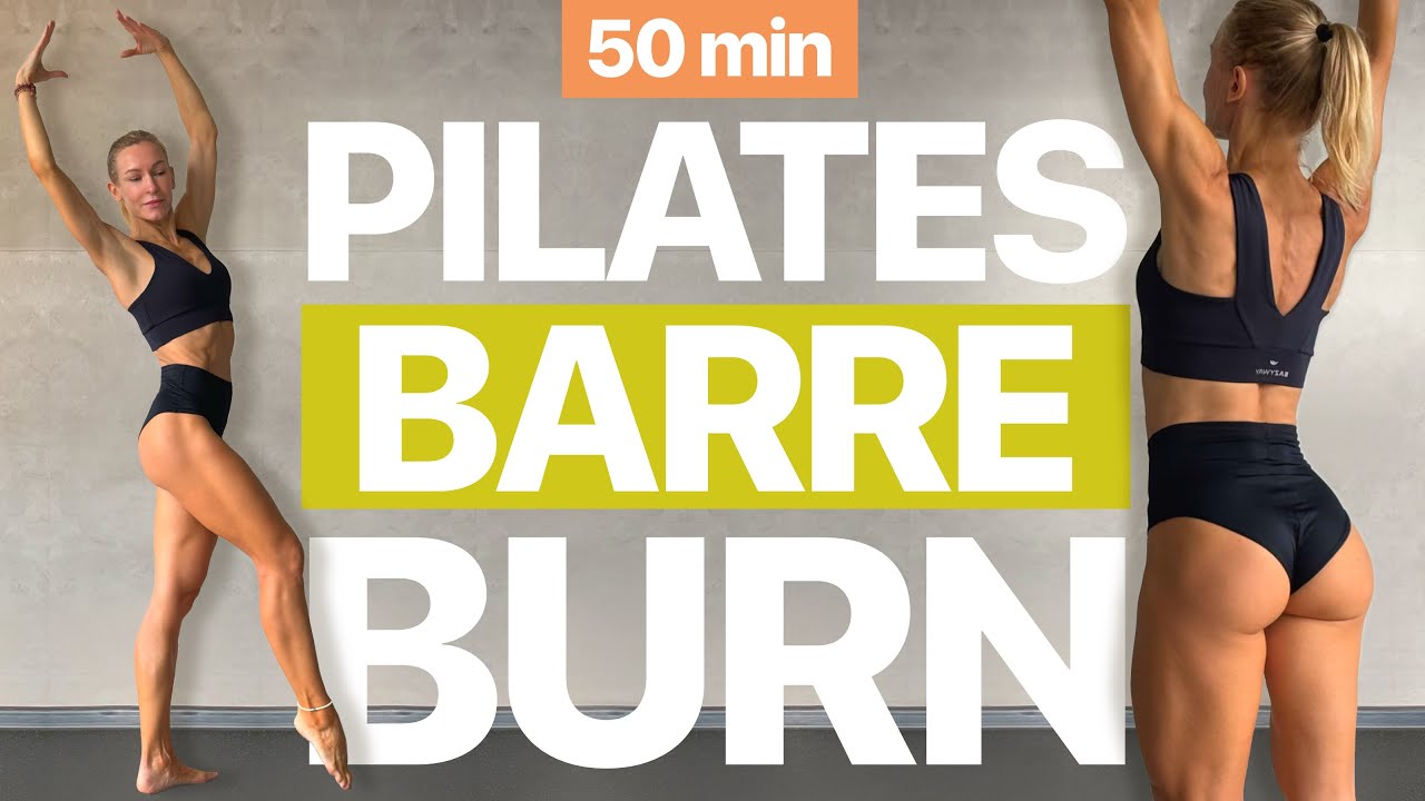 50 MIN FULL BODY WEIGHT LOSS PILATES & BARRE BURN WORKOUT // At Home