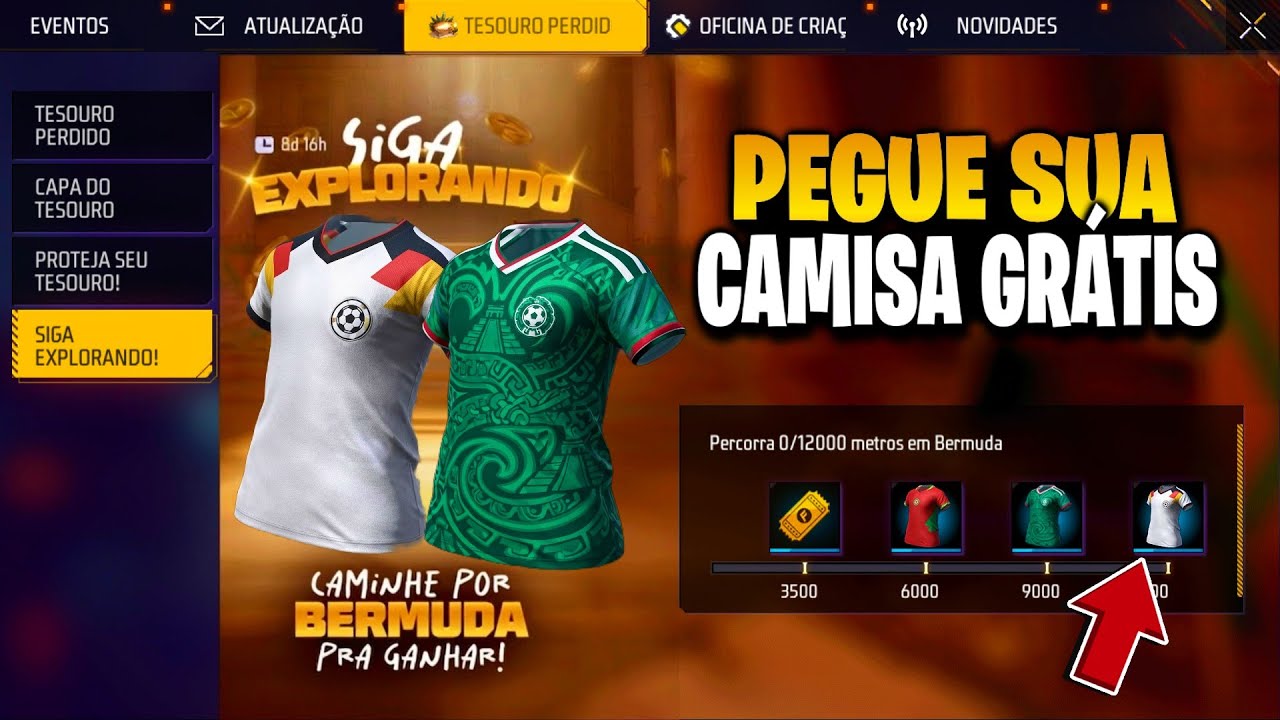 SAIU AGORA! PEGUE SUA CAMISA DE TIME GRÁTIS, GINTAMA E NOVO PUNHO NO FREE FIRE