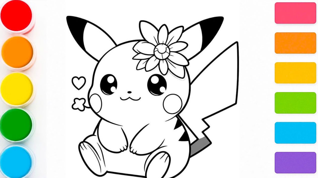 How to draw cute pikachu in the simplest way | step by step