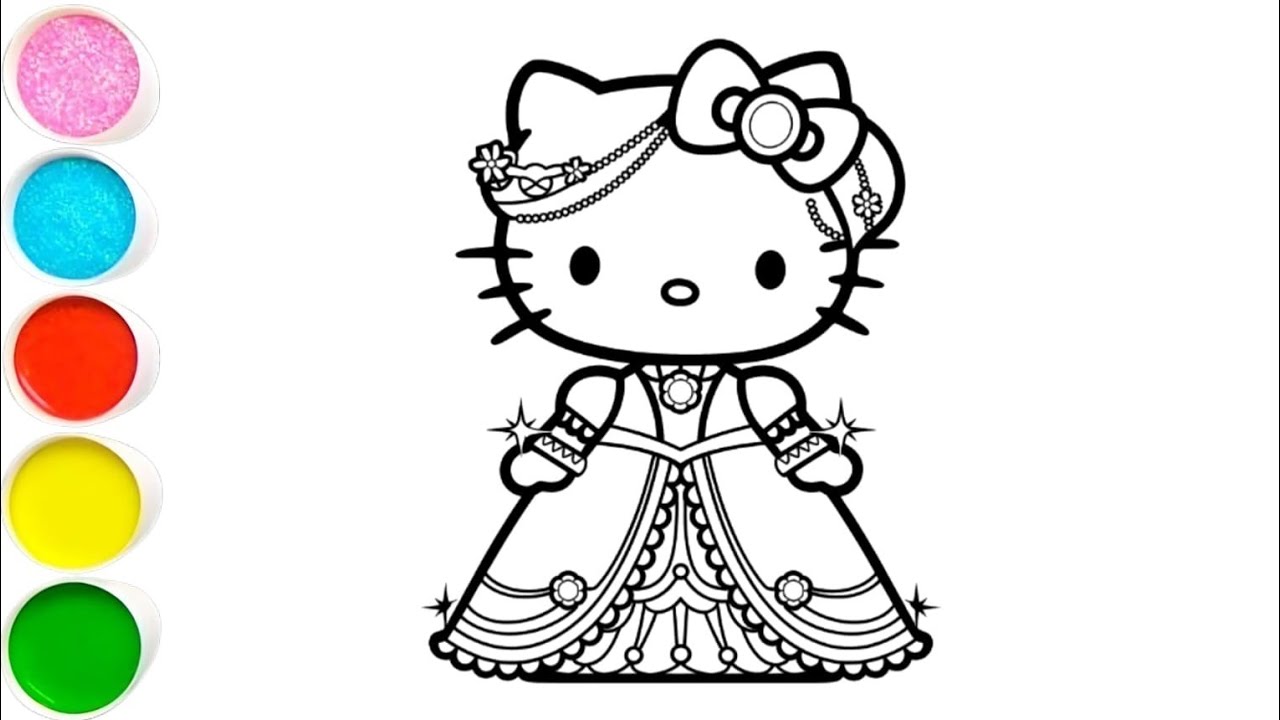 Hello kitty drawing painting and coloring for kids and toddler's 