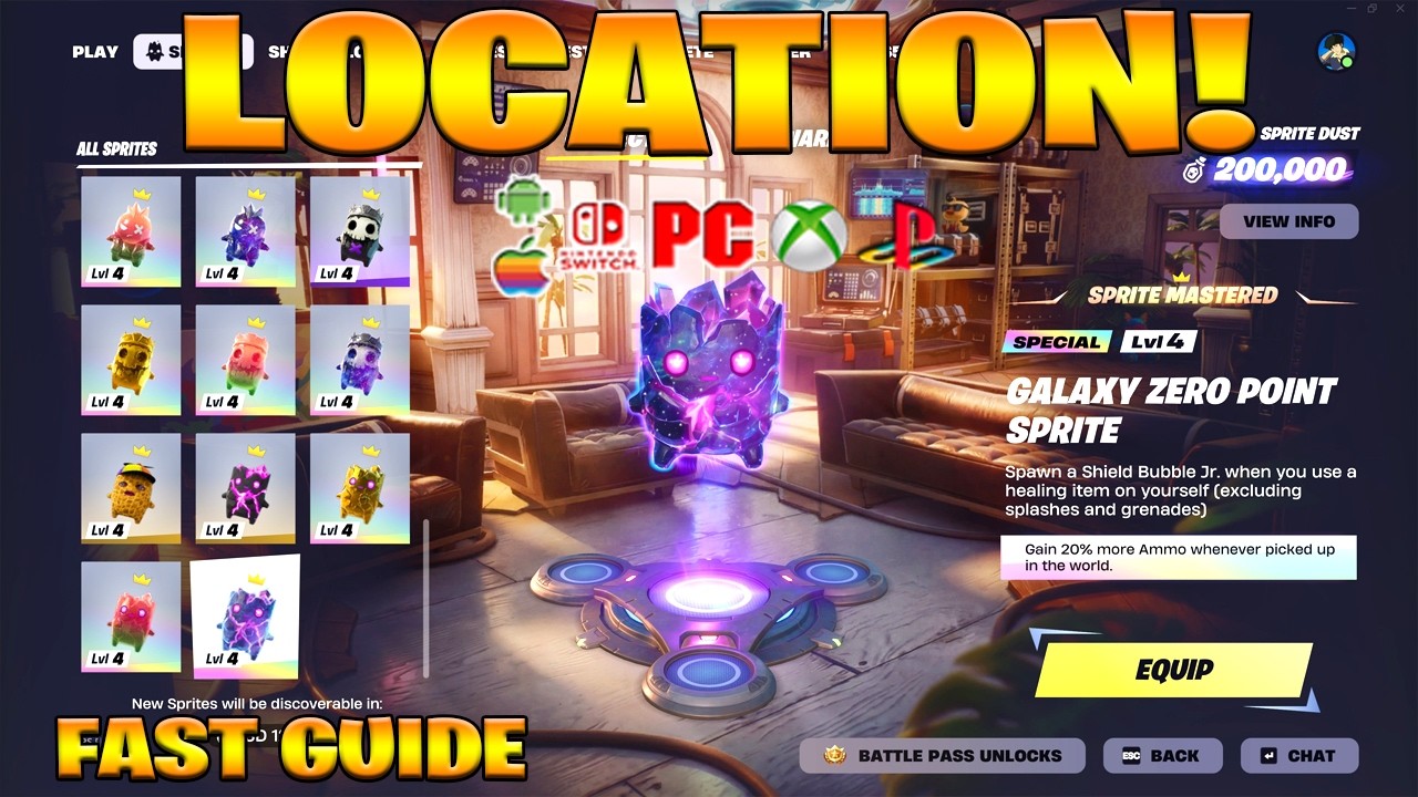 Где найти спрайт Galaxy Zero Point в Fortnite! (Как получить спрайт Galaxy Zero Point)