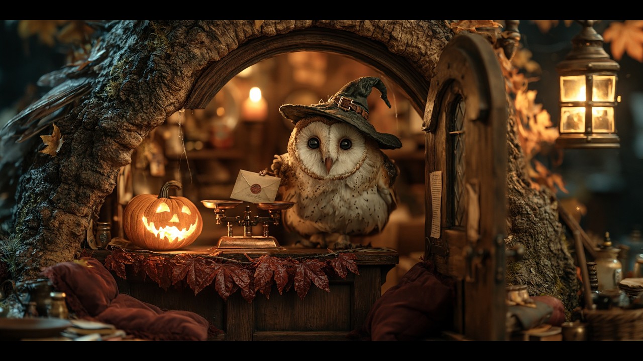 A Barn Owl in a Witch Hat &mdash; Whimsical Halloween Music for Reading and Daydreaming | 4K