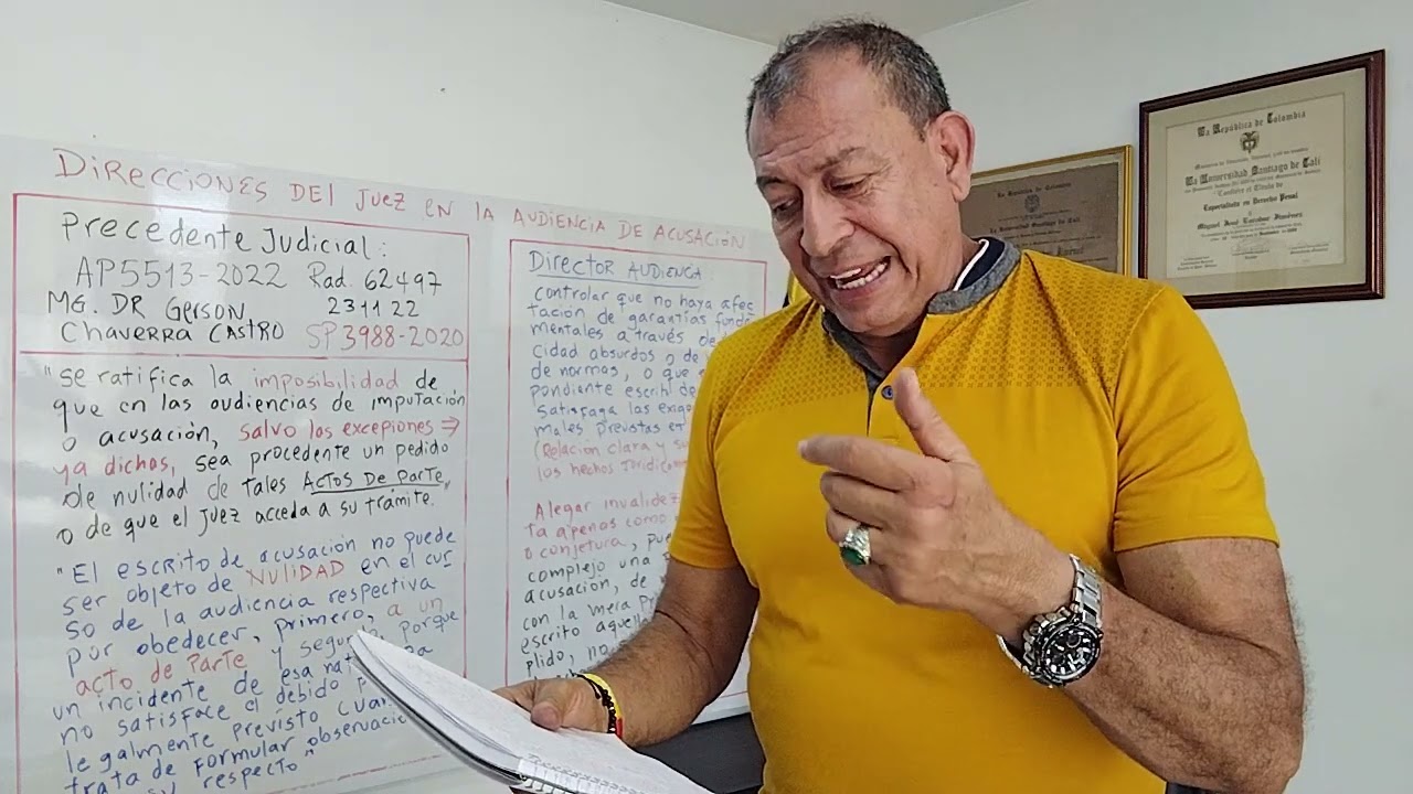 LA AUDIENCIA DE ACUSACIÓN ES UN ACTO DE PARTE. PROCEDE LA NULIDAD? Si O NO? Rad. 62497/22
