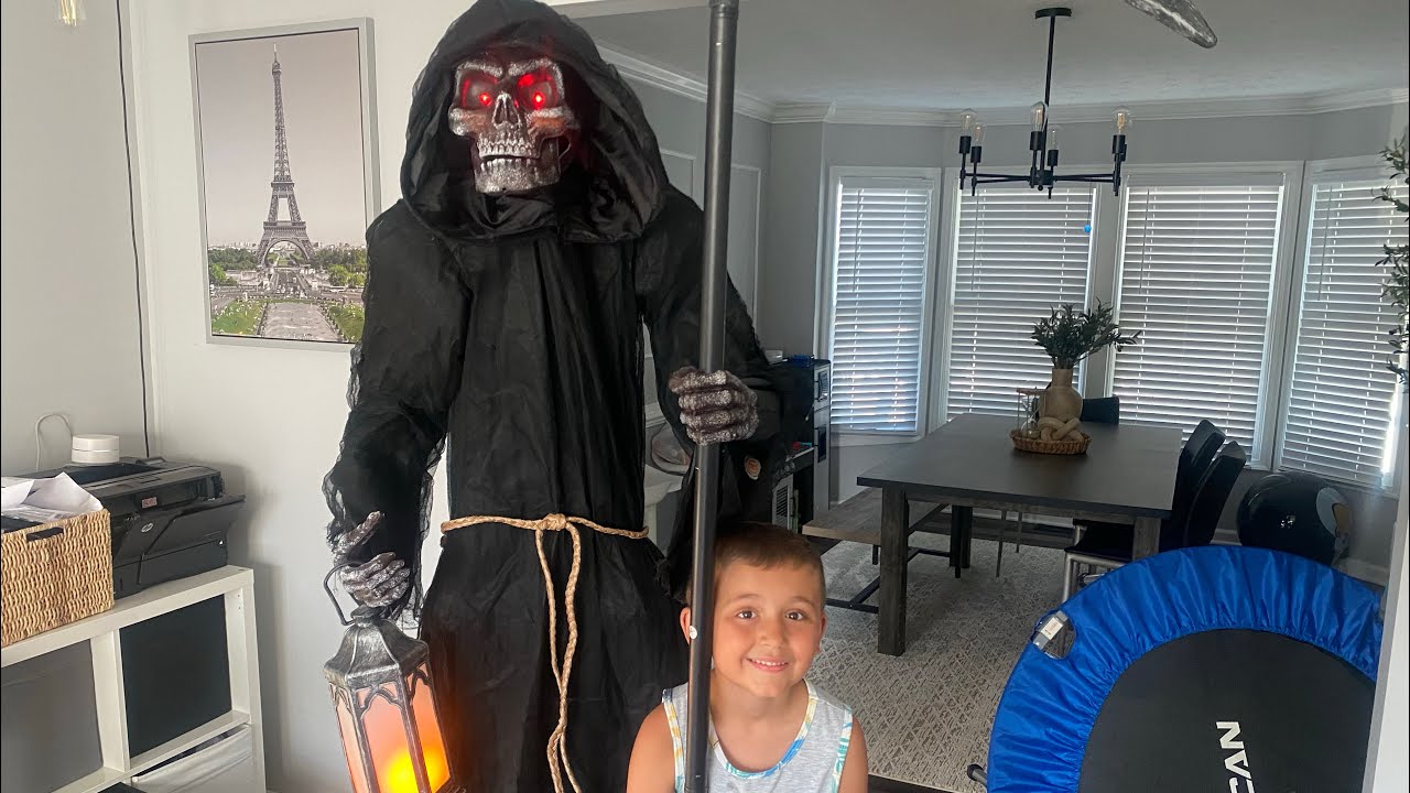 Unboxing 6ft LED Animated Reaper Animatronic Prop from At Home #halloween2024 #animatronics 💀