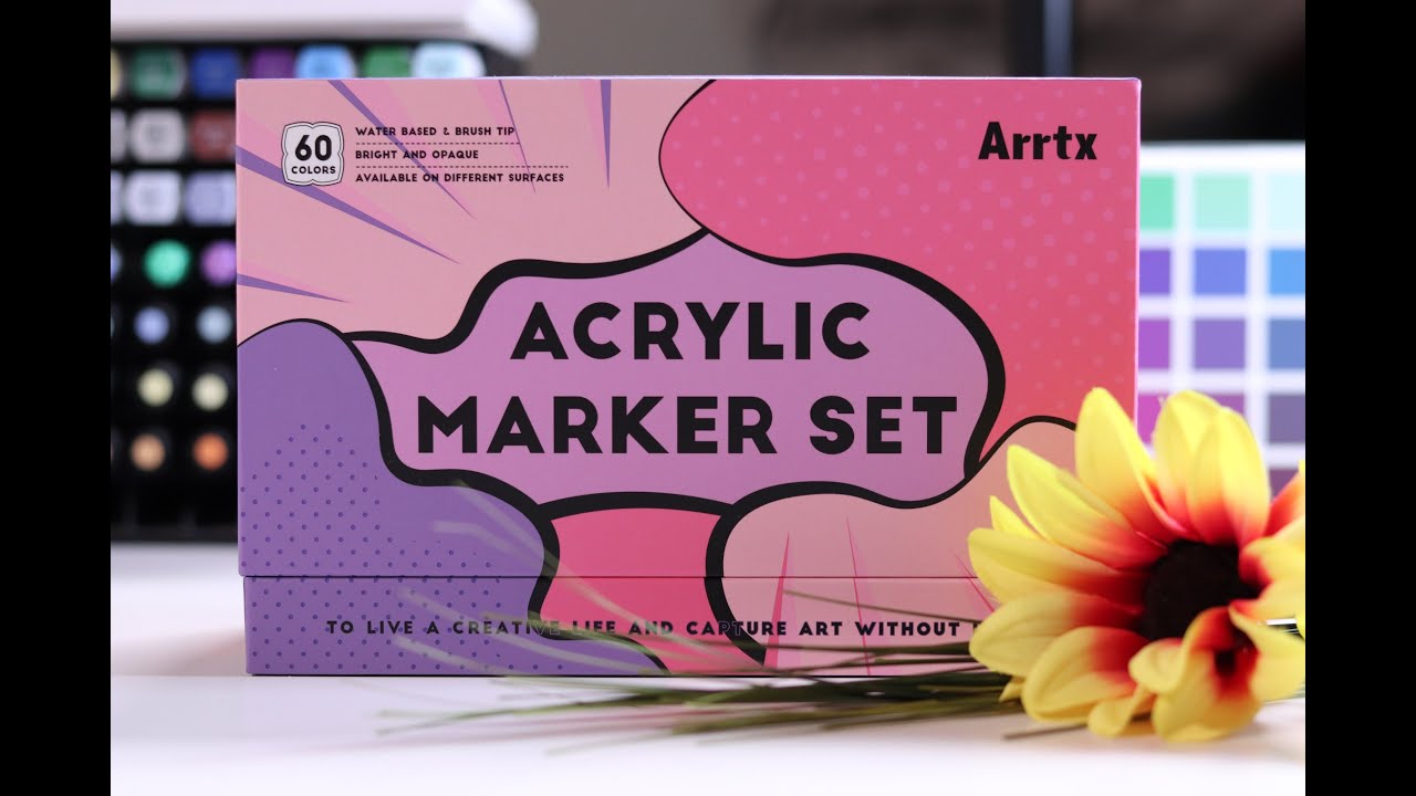 REVIEW / My First Impression of Arrtx New Acrylic Markers and Sketch Book - 60 Colors Set 60B.