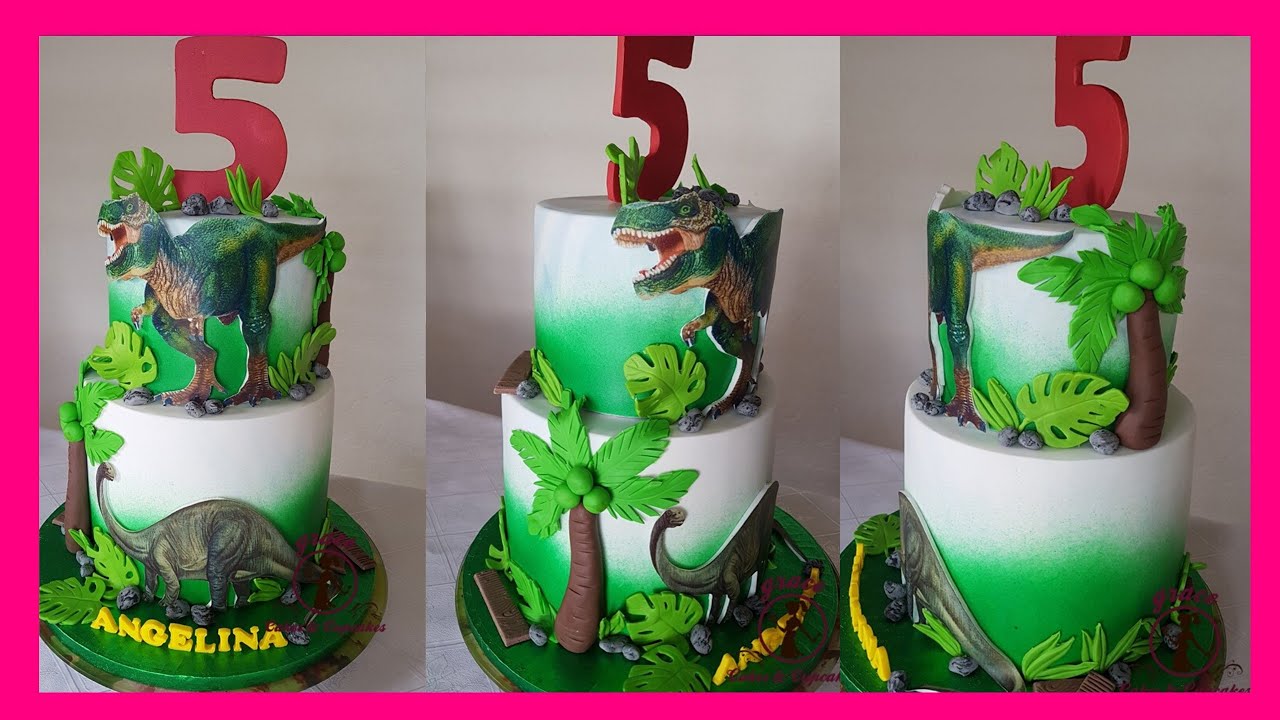Dinosaur Cake | How to decorate dinosaur theme cake